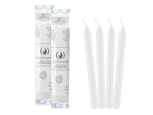 VELAS LARGAS BLANCA x4und ILUMINARTE 500 - VELAS DE LOS MILAGROS