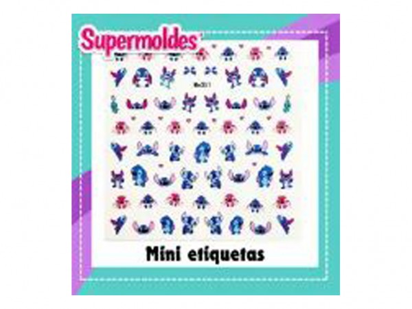 MINI ETIQUETAS AUTOADHE STITCH ESTRELLAS - SUPERMOLDES