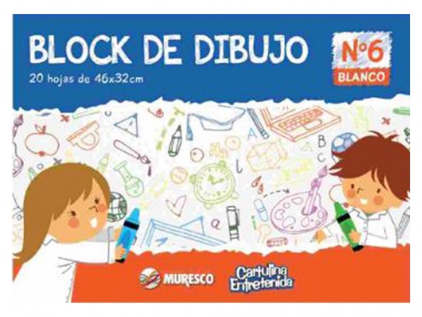 BLOCK DIBUJO ESCOLAR BLANCO N6 32x46 20H - MURESCO