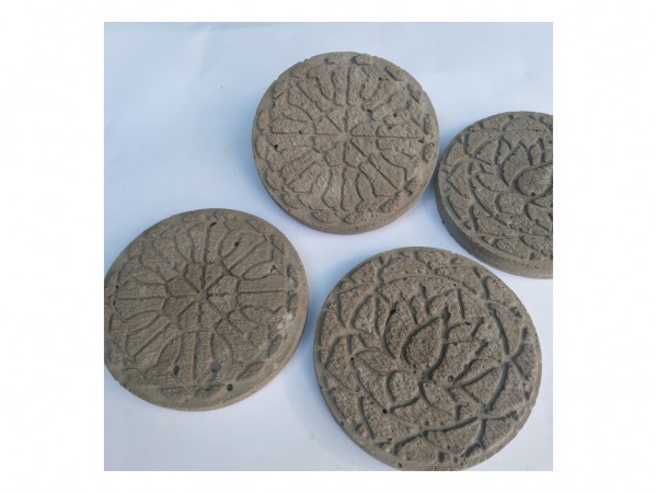 PORTASAHUMERIO YESO MANDALA 9cm - LA MOLE CEMENTO
