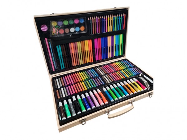 SET ARTE 180 PIEZAS ESTUCHE MADERA (XY-8 - IMPORTACION CIDER