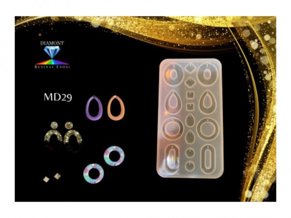 MOLDES PARA RESINA MD29/AROS PENDIENTES - RESINA DIAMONT
