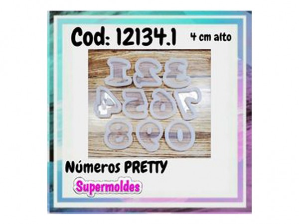 MOLDES RESINA NUMERO PRETTY x10und 4cm - SUPERMOLDES