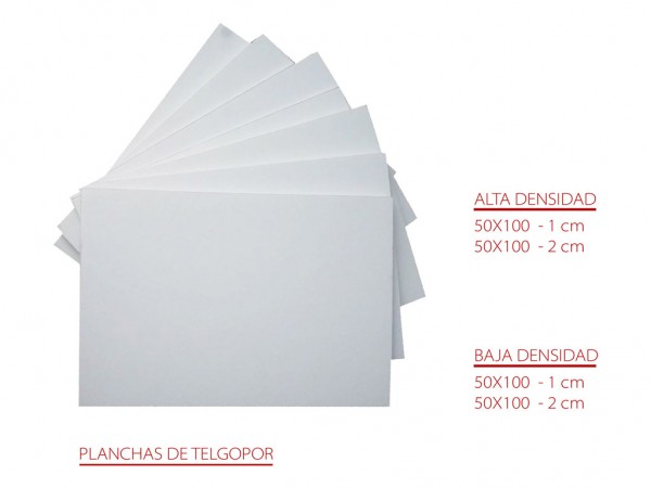 TELGOPOR ALTA DENS PLANCHA 50X100 2cm - TELGOPOR