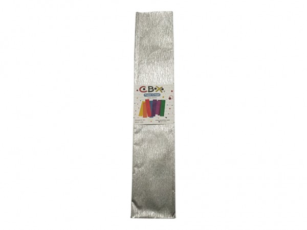 PAPEL CREPE METALIZADO PLATA 2mx50cm - CBX