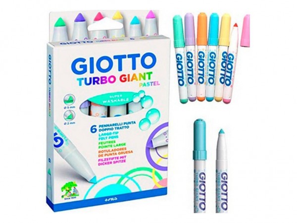 MARCADORES GIOTTO GIANT PASTEL x6 unid - GIOTTO / LYRA / DAS