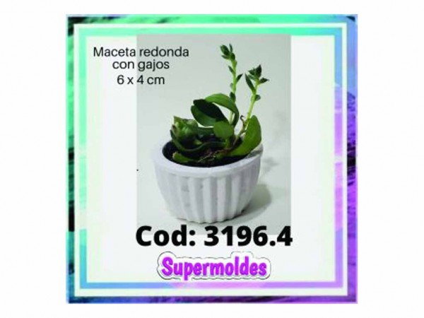 MOLDES RESINA MACETA GAJOS 6X3.8 - SUPERMOLDES