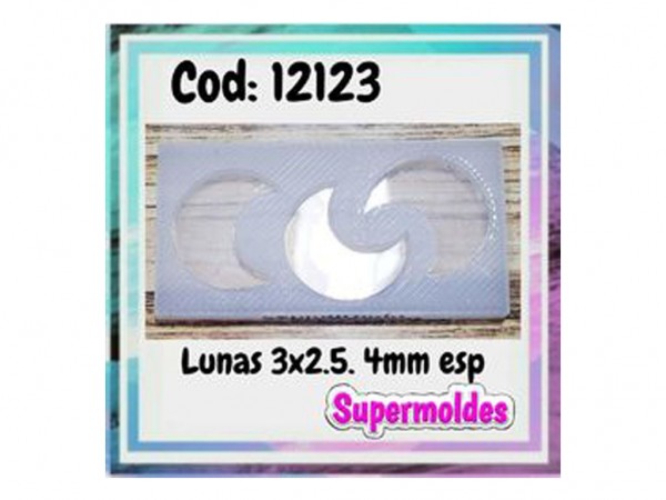 MOLDES RESINA LUNAS 3un 3cmX2.5cm 3mm - SUPERMOLDES