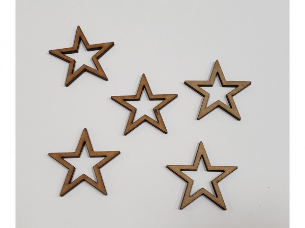 MINIATURA ESTRELLA CALADA 4cm x 5u - IND DEL ARTE / CORTE LASER