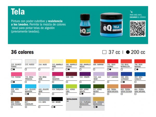 PINTURA TELA EQ ARTE 37cc - EQ ARTE