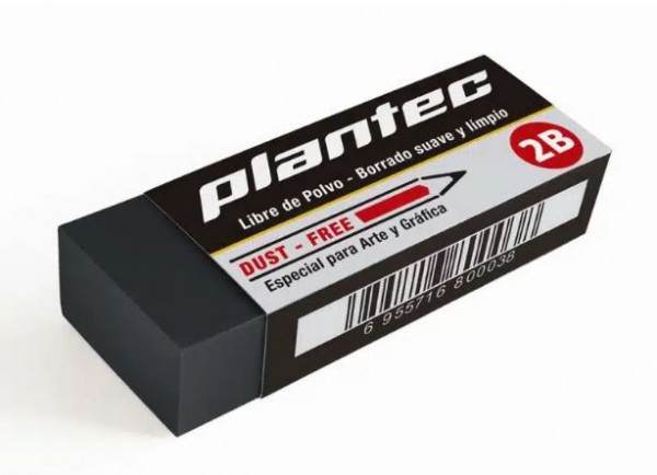 GOMA BORRAR LAPIZ NEGRA 2B 6x2cm 28gr - PLANTEC