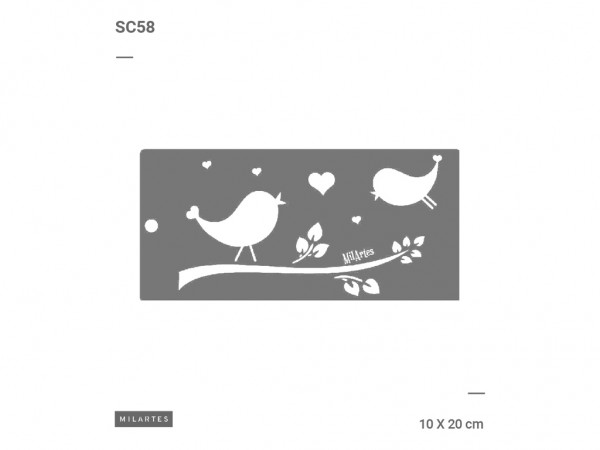 STENCIL MIL ARTES 10x20cm SC (SET 7cmx4) - MIL ARTES