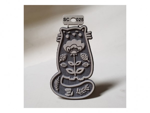 SELLOS SC025/GATO C/FLORES N1 10x16 - IND DEL ARTE / CORTE LASER