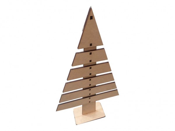 ARBOL NAVIDAD TABLITAS C/BASE 55cm 5mm - IND DEL ARTE / CORTE LASER