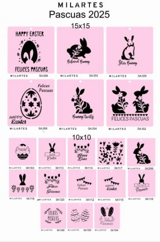 KIT STENCIL MIL ARTES PASCUAS N1 38 unid - MIL ARTES