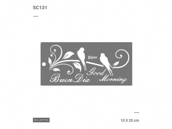 STENCIL MIL ARTES 10x20cm SC (SET 7cmx4) - MIL ARTES