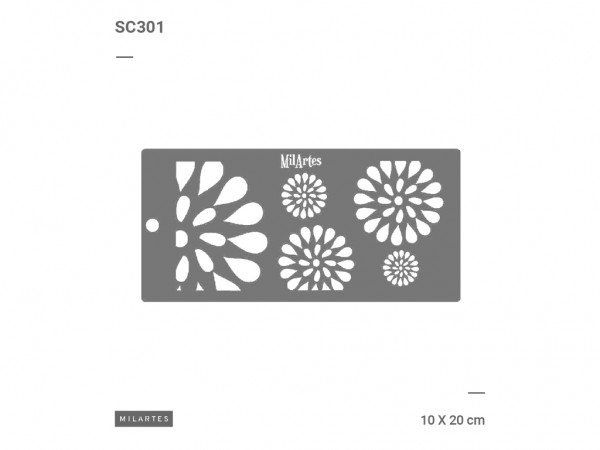 STENCIL MIL ARTES 10x20cm SC (SET 7cmx4) - MIL ARTES
