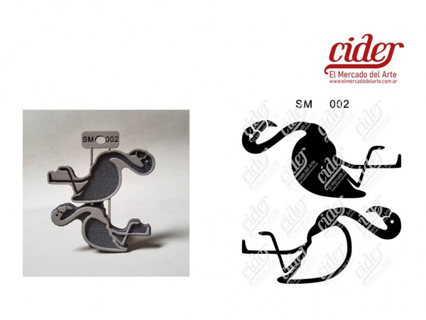 SELLOS MIXTOS SM002/FLAMENCOS x2 7x13cm - IND DEL ARTE / CORTE LASER