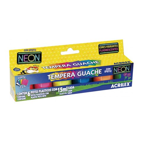TEMPERAS NEON 6 COLORES 15 ML ACRILEX - ACRILEX