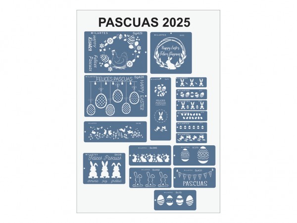 KIT STENCIL MIL ARTES PASCUAS N2 34 unid - MIL ARTES