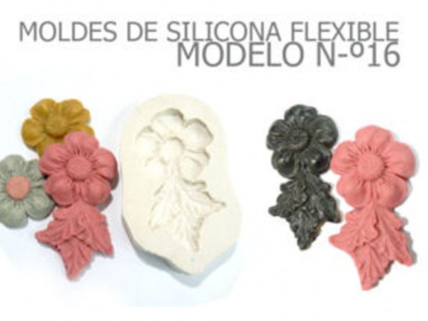 MOLDES SILICONA FLOR TRES HOJAS - CRAQUELINA