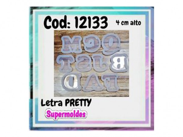 MOLDES RESINA ABECEDARIO PRETTY 4cm - SUPERMOLDES