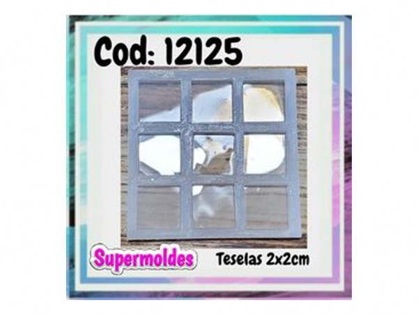 MOLDES RESINA TESELAS 2x2 4mm LISAS  9u - SUPERMOLDES