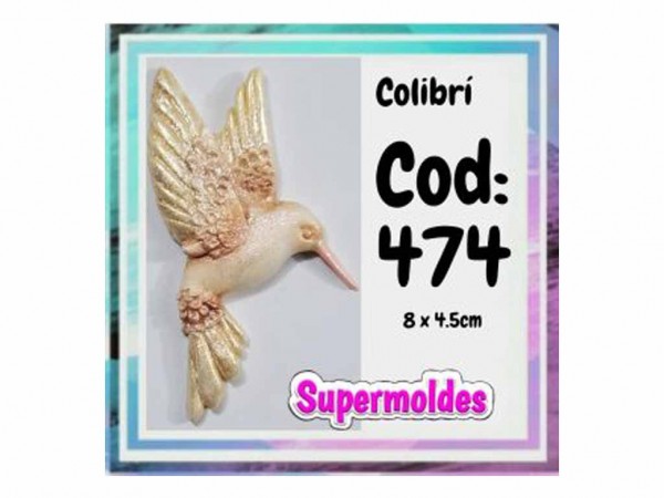 MOLDES SILICONA COLIBRI 8 X 4.5 CM - SUPERMOLDES