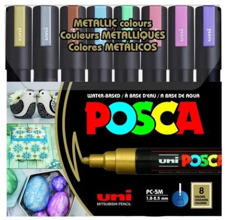 MARCADOR POSCA SET x8 5MM METALICOS - STAEDTLER