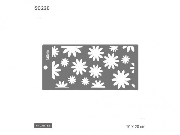 STENCIL MIL ARTES 10x20cm SC (SET 7cmx4) - MIL ARTES