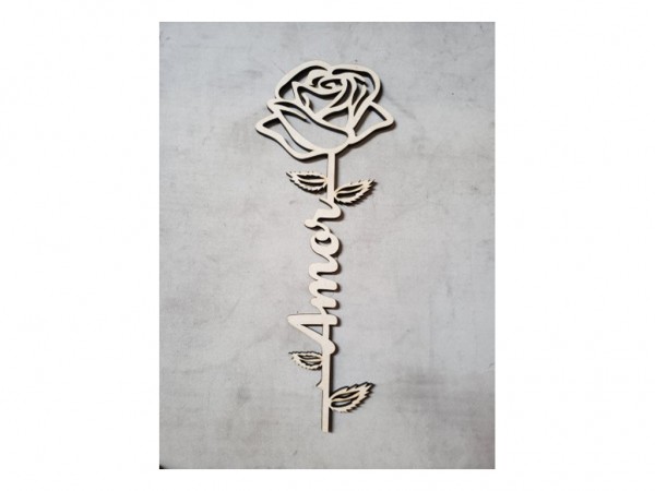 FLOR AMOR 12x32cm 5mm - IND DEL ARTE / CORTE LASER