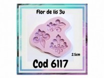 MOLDES RESINA FLOR LIS 3u 3cm