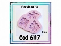 MOLDES SILICONA FLOR LIS 3u 3cm