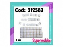 MOLDES SILICONA ABECEDARIO CUENTAS 1 CM