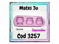 MOLDES RESINA MATES 3 Un 1.5 Y 2 cm