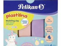 PLASTILINA PELIKAN 454g x4 SURT PASTELES