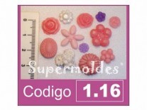 MOLDES RESINA MINI FLORES 12unid SURT