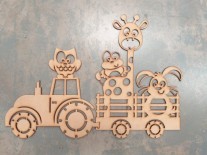 TRACTOR CON ANIMALES (45x65cm) 5mm