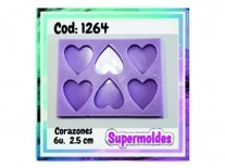 MOLDES RESINA CORAZONES x6u 2,5cm