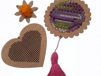 KIT BORDADO x2 FLOR/CORAZON 12cm/15cm