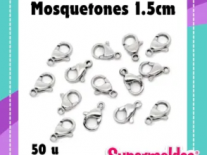 MOSQUETON NIQUELADO 1.5 X 50 UNIDADES