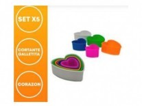 CORTANTES GALLETITAS CORAZON SET x5