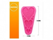 MOLDES SILICONA CORAZON CON BOTON 16X9