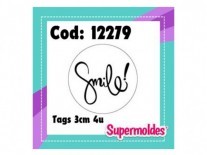 MOLDES RESINA TAGS SMILE 4unid 3cm DIAM