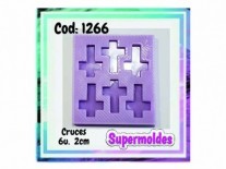 MOLDES SILICONA CRUCES 6u 2 cm ALTO