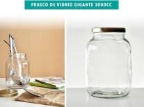 FRASCO VIDRIO GIGANTE3000cc H:216mm D110