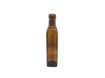 BOTELLA VIDRIO CUAD AMBAR 250cc H:21.9mm