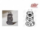 SELLOS SC025/GATO C/FLORES N1 10x16 - IND DEL ARTE / CORTE LASER